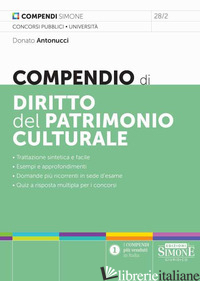 COMPENDIO DI DIRITTO DEL PATRIMONIO CULTURALE - ANTONUCCI DONATO