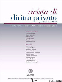 RIVISTA DI DIRITTO PRIVATO (2024). NUOVA EDIZ.. VOL. 1: GENNAIO-MARZO - 