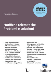 NOTIFICHE TELEMATICHE. PROBLEMI E SOLUZIONI - SASSANO FRANCESCA