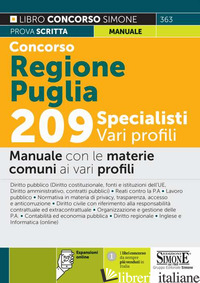 CONCORSO REGIONE PUGLIA 209 SPECIALISTI VARI PROFILI. MANUALE CON LE MATERIE COM - 