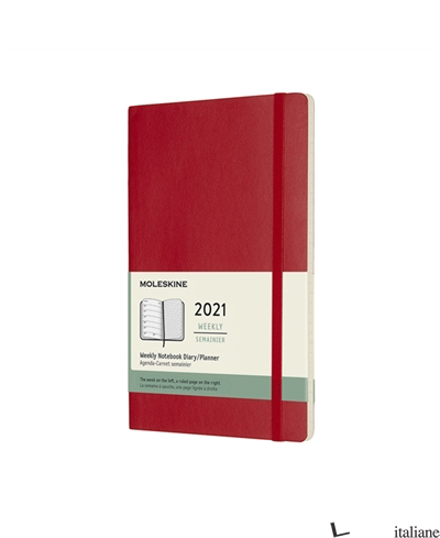12 MONTHS, WEEKLY NOTEBOOK. LARGE, SOFT COVER, SCARLET RED - 