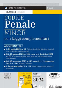 CODICE PENALE. LEGGI COMPLEMENTARI. CON AGGIORNAMENTO ONLINE - MARINO R. (CUR.); PETRUCCI R. (CUR.)