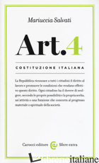 COSTITUZIONE ITALIANA: ARTICOLO 4 - SALVATI MARIUCCIA