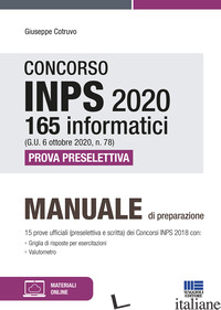 CONCORSO INPS 2020 165 INFORMATICI (G.U. 6 OTTOBRE 2020, N. 78). PROVA PRESELETT - COTRUVO GIUSEPPE