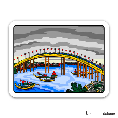 Sticker- Hokusai - Tenma Bridge