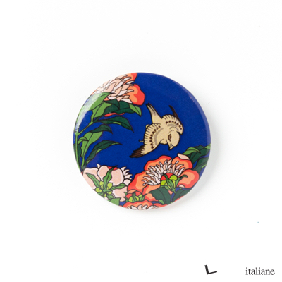 Button - Peonies and Canary