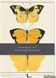 Butterfly Notebook Set - 3 A5 lined notebooks with stitched spines