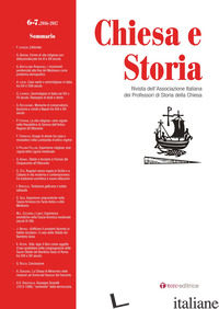 CHIESA E STORIA. RIVISTA DELL'ASSOCIAZIONE ITALIANA DEI PROFESSORI DI STORIA DEL