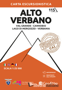 115. ALTO VERBANO VAL GRANDE, CANNOBIO, LAGO DI MERGOZZO, VERBANIA. CARTA ESCURS