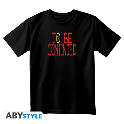 T-SHIRT - ONE PIECE UNISEX BLACK: "TO BE CONTINUED" - S di 