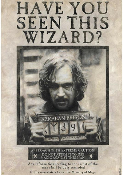 POSTER HARRY POTTER - WANTED SIRIUS BLACK  di 