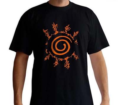 "NARUTO SHIPPUDEN - TSHIRT ""SEAL"" MAN SS BLACK - NEW FIT" SMALL di 