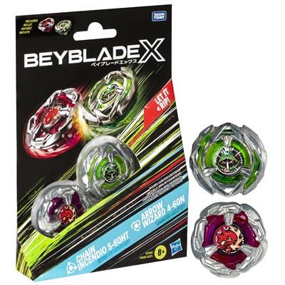 BEYBLADE X - CHAIN INCENDIO 5-60HT AND ARROW WIZARD 4-60N TOP DUAL PACK SET di 