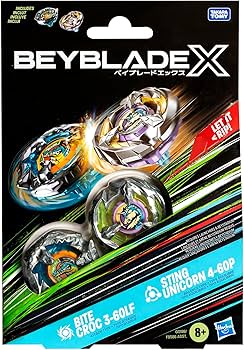 BEYBLADE X BITE CROC 3-60LF AND STING UNICORN 4-60P TOP DUAL PACK SET di 