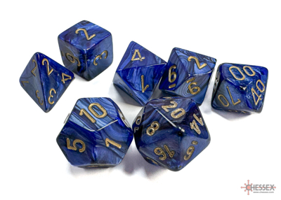 SET DADI SCARAB ROYAL BLU ORO di 