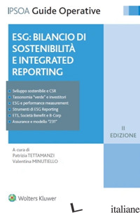 ESG: BILANCIO DI SOSTENIBILITA' E INTEGRATED REPORTING - TETTAMANZI P. (CUR.); MINUTIELLO V. (CUR.)