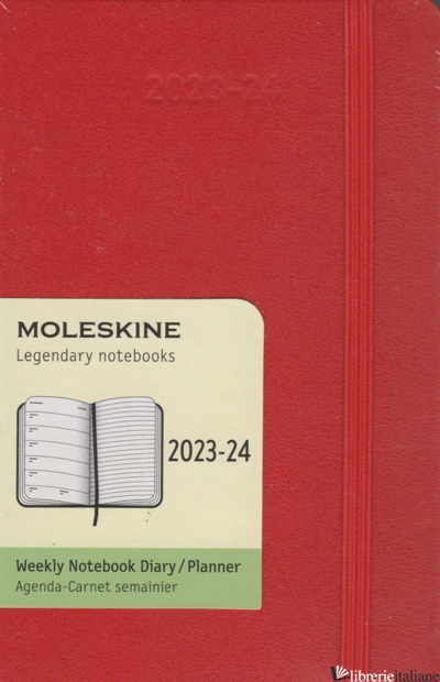 18 MONTHS, WEEKLY NOTEBOOK. POCKET, HARD COVER, SCARLET RED - 