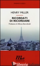 RICORDATI DI RICORDARE - MILLER HENRY