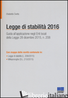 LEGGE DI STABILITA' 2016 (LA) - CIVETTA ELISABETTA