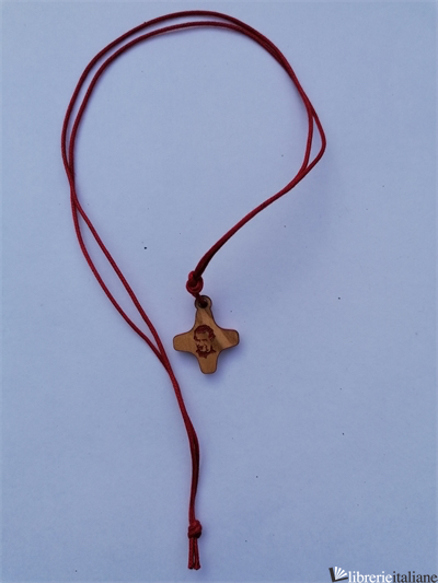 CROCE LEGNO DON BOSCO ROSSO CM.2,5X2,5 CON LACCIO - 