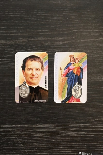 DON BOSCO/MARIA AUSILIATRICE CARD ARCOBALENO CON MEDAGLIA CM.5,5X8,5 - 