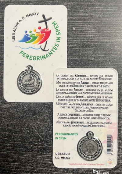GIUBILEO - CARD LOGO CON MEDAGLIA E PREGHIERA - 