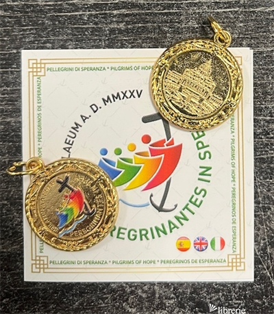 GIUBILEO - MEDAGLIA METALLO DORATO CON LOGO - 
