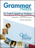 QUI ITALIA. GRAMMAR NOTES FOR ENGLISH SPEAKING STUDENTS - ROSSI ANNALISA; SOCCI M. GIOVANNA