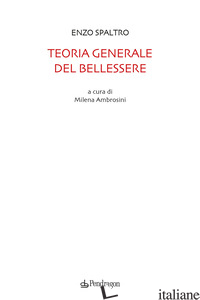TEORIA GENERALE DEL BELLESSERE - SPALTRO ENZO; AMBROSINI M. (CUR.)