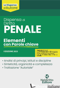 DISPENSA DI DIRITTO PENALE. ELEMENTI CON PAROLE CHIAVE - AA.VV.