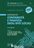 MANUALE DI CONTABILITA' E FINANZA DEGLI ENTI LOCALI - MILANO GIUSEPPE; ROSSI ANTONIO