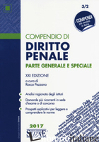 COMPENDIO DI DIRITTO PENALE. PARTE GENERALE E SPECIALE -PEZZANO R. (CUR.)
