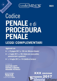 CODICE PENALE E DI PROCEDURA PENALE. LEGGI COMPLEMENTARI. CON AGGIORNAMENTO ONLI - MARINO R. (CUR.); PETRUCCI R. (CUR.)