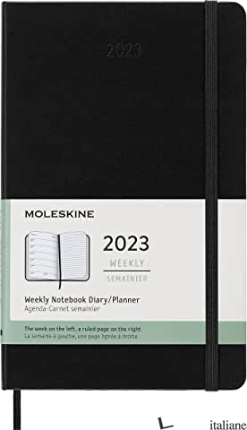 12 MONTHS, WEEKLY NOTEBOOK. LARGE, HARD COVER, BLACK - 