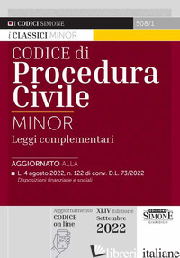 CODICE DI PROCEDURA CIVILE MINOR. LEGGI COMPLEMENTARI. CON ESPANSIONE ONLINE - AA.VV.