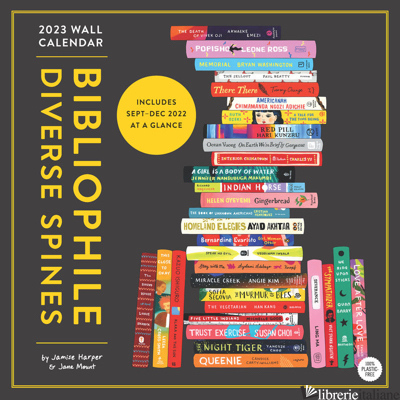2023 Wall Cal: Bibliophile Diverse Spines - Jane Mount and Jamise Harper, illustrated by Jane Mount
