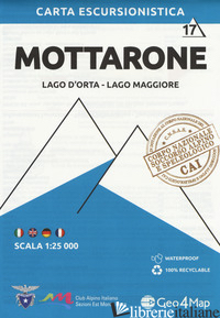 CARTA ESCURSIONISTICA MOTTARONE. SCALA 1:25.000. EDIZ. ITALIANA, INGLESE, TEDESC - AA VV