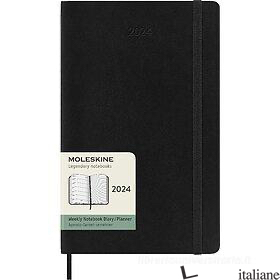 12 MONTHS, WEEKLY NOTEBOOK. LARGE, SOFT COVER, BLACK - 