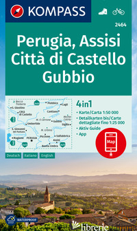 CARTA N. 2464. PERUGIA, ASSISI, CITTA' DI CASTELLO, GUBBIO. EDIZ. ITALIANA, INGL - 
