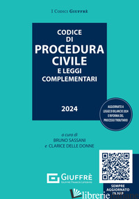 CODICE CIVILE E PROCEDURA CIVILE E LEGGI COMPLEMENTARI. CON QR CODE - SASSANI B. N. (CUR.); CUFFARO V. (CUR.); DELLE DONNE C. (CUR.)