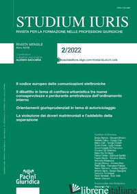 STUDIUM IURIS. RIVISTA PER LA FORMAZIONE NELLE PROFESSIONI GIURIDICHE (2022). VO - 