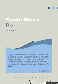 DIO. APOLOGIA - RICCA PAOLO