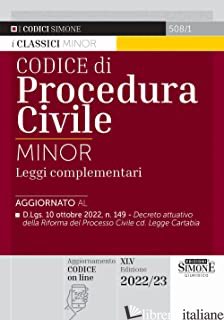CODICE DI PROCEDURA CIVILE E LEGGI COMPLEMENTARI. EDIZ. MINOR - 508/1