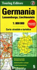 GERMANIA, LUSSEMBURGO, LIECHTENSTEIN 1:800.000. CARTA STRADALE E TURISTICA - 