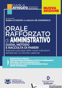 ORALE RAFFORZATO DI DIRITTO AMMINISTRATIVO - D'ADDIO R. (CUR.); DE DOMENICO L. (CUR.)