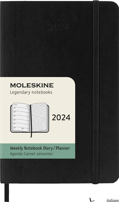 12 MONTHS, WEEKLY NOTEBOOK. POCKET, SOFT COVER, BLACK - 
