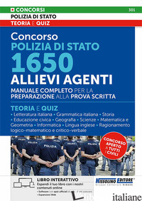 CONCORSO POLIZIA DI STATO 1650 ALLIEVI AGENTI. MANUALE COMPLETO PER LA PREPARAZI - 301