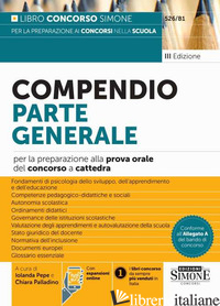 COMPENDIO PARTE GENERALE PER LA PREPARAZIONE ALLA PROVA ORALE DEL CONCORSO A CAT - 526/B1