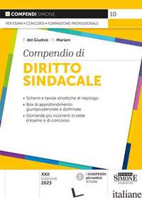 COMPENDIO DI DIRITTO SINDACALE - DEL GIUDICE F. (CUR.); MARIANI F. (CUR.)