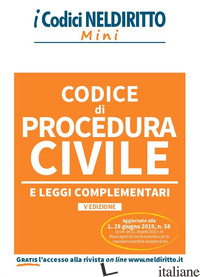 CODICE DI PROCEDURA CIVILE E LEGGI COMPLEMENTARI - ALUISI C. (CUR.)